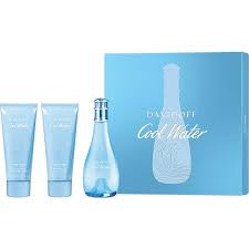 COOL WATER 3 PCS. GIFT SET: 3.4 FL.OZ. EDT SPRAY 2.5 FL.OZ. BODY LOTION AND 2.5 SHOWER GEL FOR WOMEN.DAVIDOFF