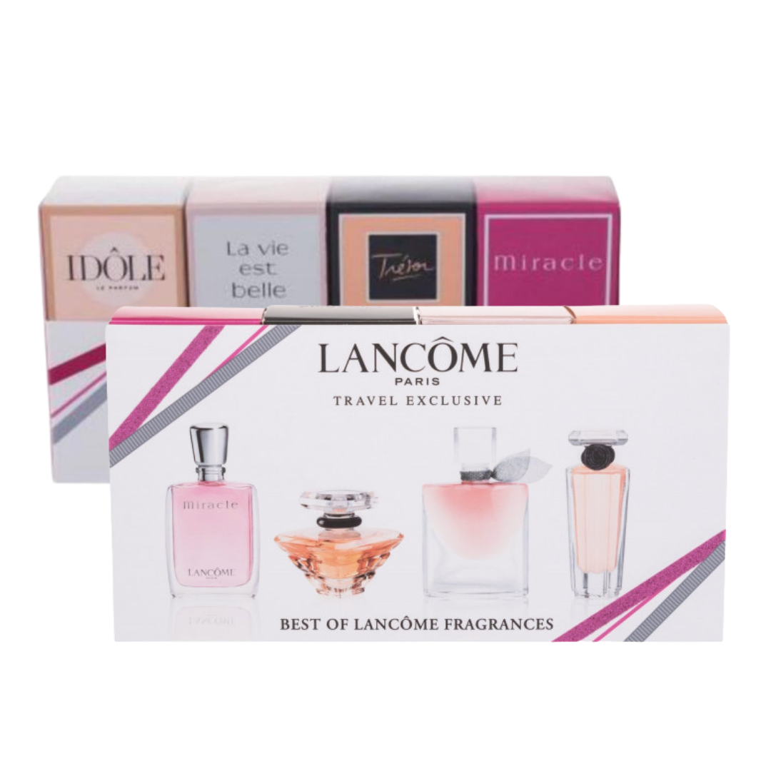 LANCOME 4 PCS. GIFT SET: IDOLE L .16OZ EDP + LVEB L .13OZ EDP + TRESOR L .25OZ EDP + MIRACLE L .16OZ EDP FOR WOMEN