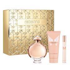 OLYMPEA 3 PCS. GIFT SET: 2.7 EDP SPRAY / 3.4 BL / 10ML EDP SPRAY METAL BOX FOR WOMEN