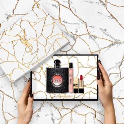 BLACK OPIUM 3PC: 3.0oz edp sp 10ML EDP AND lipstick FOR WOMEN