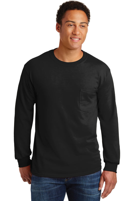 Gildan® - Ultra Cotton® 100% US Cotton Long Sleeve T-Shirt with Pocket.  2410