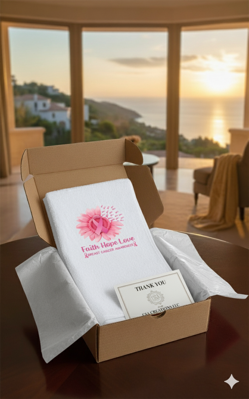 Personalized Breast Cancer Awareness Towels