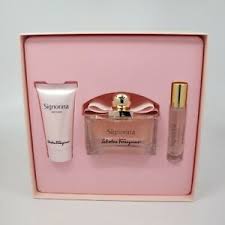 SIGNORINA BY SALVATORE FERRAGAMO 3 PCS. SET: 3.4 FL.OZ. EDP SPRAY 1.7 OZ. BODY LOTION AND 0.34 EDP FOR WOMEN