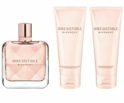 GIVENCHY IRRESISTIBLE 3 PCS. GIFT SET: 2.7oz edp2.5oz Body Lotion2.5oz. gel FOR WOMEN