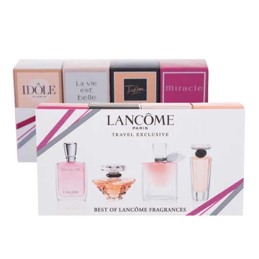 LANCOME 4 PCS. GIFT SET: IDOLE L .16OZ EDP + LVEB L .13OZ EDP + TRESOR L .25OZ EDP + MIRACLE L .16OZ EDP FOR WOMEN