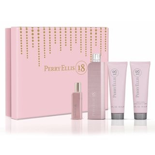 PERRY 18 4 PCS. GIFT SET: 3.4 FL.OZ. EDP SPRAY 3.0 FL.OZ. BODY LOTION 3.0 FL.OZ. SHOWER GEL .2 FL.OZ. EDP SPRAY FOR WOMEN.PERRY ELLIS