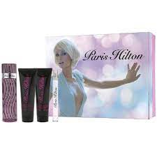 PARIS HILTON 4 PCS. GIFT SET: 3.4 FL.OZ. EDT SPRAY 3.0 FL.OZ. SHOWER GEL 3.0 FL.OZ. BODY LOTION AND .3 FL.OZ. EDT SPRAY FOR WOMEN.PARLUX