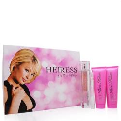 HEIRESS 4 PCS. GIFT SET: 3.4 FL.OZ. EDP SPRAY 3.0 FL.OZ. BODY LOTION 3.0 FL.OZ. SHOWER GEL AND .3 FL.OZ. EDP SPRAY FOR WOMEN.PARLUX