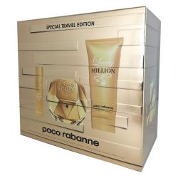 LADY MILLION 3 PCS. GIFT SET: 2.7 FL.OZ. EDP SPRAY 3.4 FL.OZ. BODY LOTION AND 5ML EDP FOR WOMEN