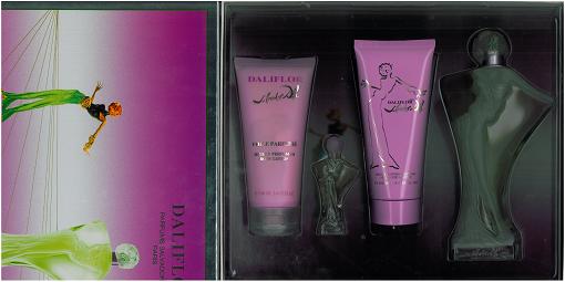 DALIFOR 3 PCS. GIFT SET: 3.4 FL.OZ. EDT SPRAY 3.4 FL.OZ. BODY LOTION AND 3.4 FL.OZ. SHOWER GEL FOR WOMEN.SALVADOR DALI