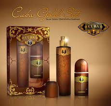 GIFT/SET GOLD 2 PCS.  3.4 FL Perfume By CUBA For MEN